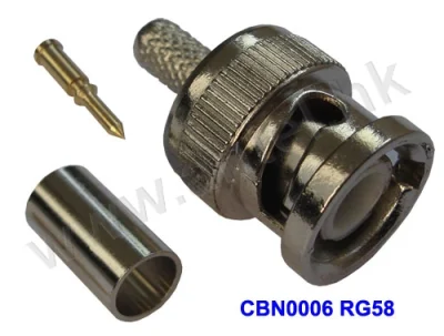 Connettore BNC a crimpare per Rg58 Rg59 RG6 Rg213